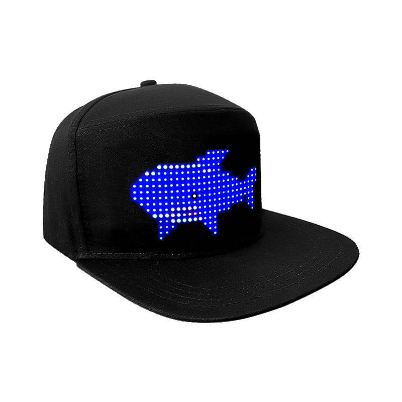 Cool Cap with LED Screen - Cotton - Black - Bluetooth Control